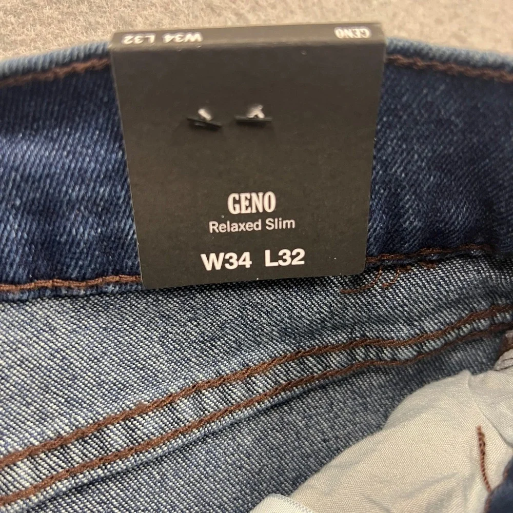 True Religion Geno Relaxed Slim Jeans Dark Mirage Wash Blue 34x32 NWT 700984